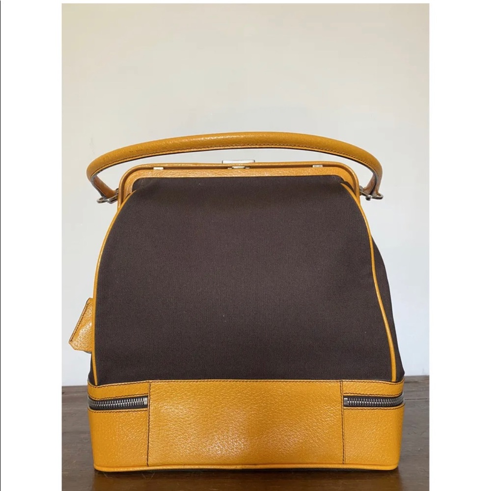 PRADA Vintage Handbag BORSA A MANO , CANAPA CERNIERA, MORO  & ZAFFERA - Picture 11 of 11